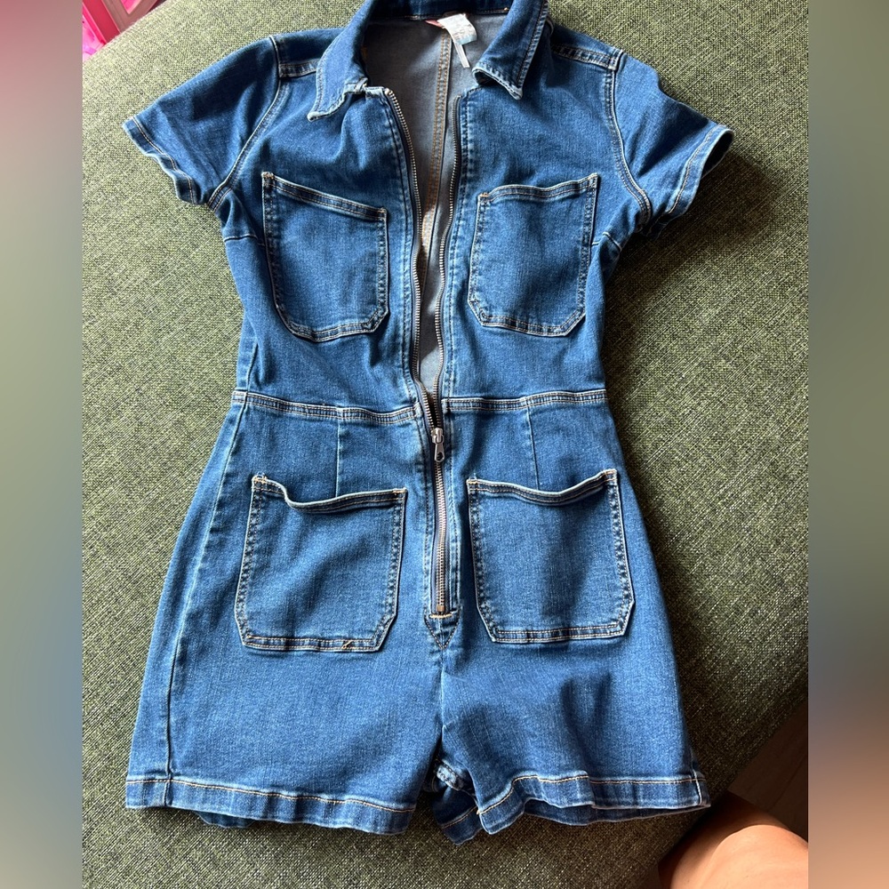 Free People size 6 denim romper.  Stock pic for example.